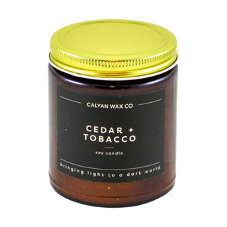 Cedar + Tobacco | Amber Jar Soy Candle