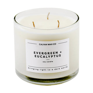 Evergreen + Eucalyptus | 3 Wick Soy Candle