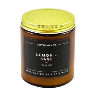 Lemon + Sage | Amber Jar Soy Candle