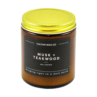 Musk + Teakwood | Amber Jar Soy Candle