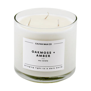 Oakmoss + Amber | 3 Wick Soy Candle