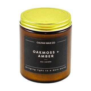 Oakmoss + Amber | Amber Jar Soy Candle