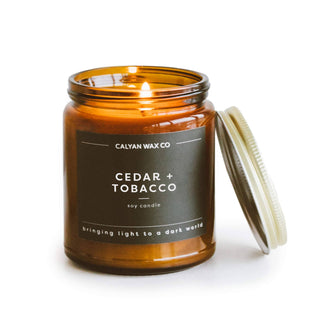 Cedar + Tobacco | Amber Jar Soy Candle