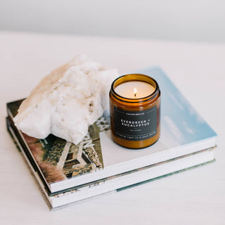 Evergreen + Eucalyptus | Amber Jar Soy Candle