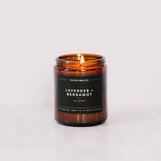 Lavender + Bergamot | Amber Jar Soy Candle