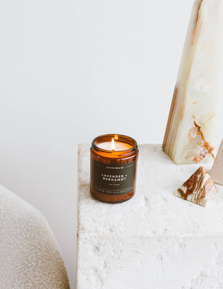 Lavender + Bergamot | Amber Jar Soy Candle