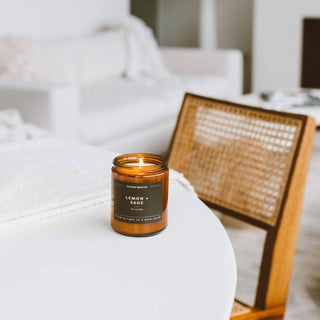 Lemon + Sage | Amber Jar Soy Candle