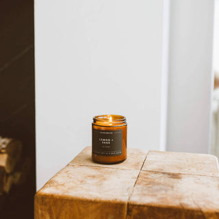 Lemon + Sage | Amber Jar Soy Candle