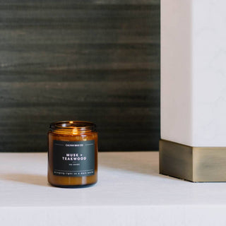 Musk + Teakwood | Amber Jar Soy Candle