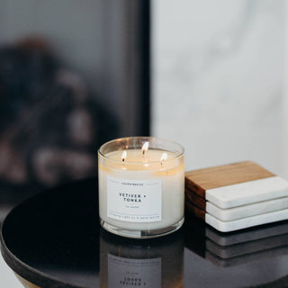 Vetiver + Tonka | 3 Wick Soy Candle