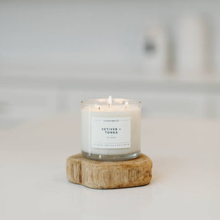 Vetiver + Tonka | 3 Wick Soy Candle